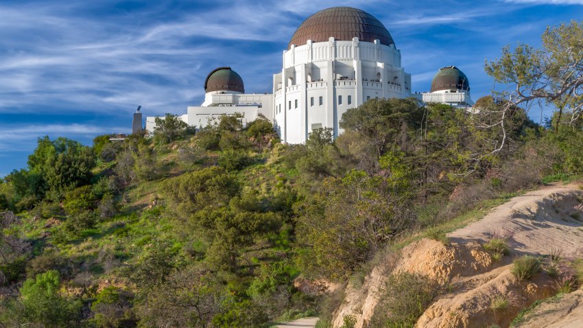 Historic Griffith Observatory in the Hollywood Hills of Los Angeles, California.