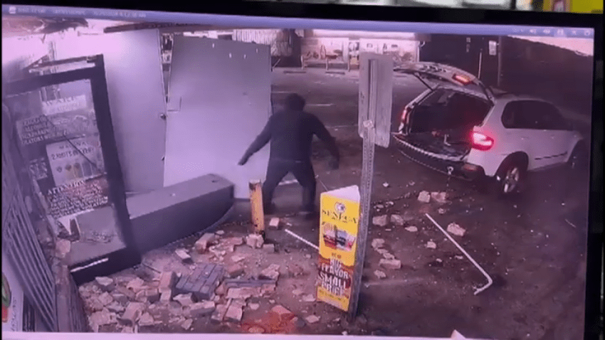 At least two burglars broke into a liquor store in Sylmar and stole an ATM from the business on Sep. 25.